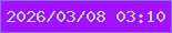 文字の大きさ：2、枠の色：876def、背景の色：a211fe、文字の色：bad3b3 無料ブログパーツのブログ時計