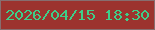 文字の大きさ：5、枠の色：876e6f、背景の色：9c332e、文字の色：3ece89 無料ブログパーツのブログ時計
