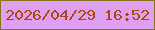 文字の大きさ：4、枠の色：877416、背景の色：dfa0f4、文字の色：ad4809 無料ブログパーツのブログ時計