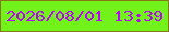 文字の大きさ：2、枠の色：877518、背景の色：71f21a、文字の色：ba04f8 無料ブログパーツのブログ時計