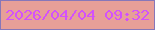 文字の大きさ：2、枠の色：8777b9、背景の色：e79f98、文字の色：d352fa 無料ブログパーツのブログ時計