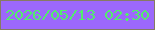 文字の大きさ：1、枠の色：877a62、背景の色：9c68fb、文字の色：52ed6c 無料ブログパーツのブログ時計