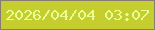文字の大きさ：2、枠の色：877b76、背景の色：c6cd2f、文字の色：e7ff94 無料ブログパーツのブログ時計