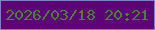 文字の大きさ：4、枠の色：877cbf、背景の色：5c0376、文字の色：4b7e33 無料ブログパーツのブログ時計