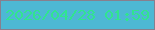 文字の大きさ：2、枠の色：877f8e、背景の色：4db8d4、文字の色：31e48f 無料ブログパーツのブログ時計