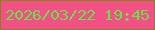 文字の大きさ：1、枠の色：878121、背景の色：f35185、文字の色：68e347 無料ブログパーツのブログ時計