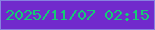 文字の大きさ：2、枠の色：8781e0、背景の色：712acc、文字の色：15cc75 無料ブログパーツのブログ時計