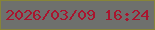 文字の大きさ：3、枠の色：878438、背景の色：6e706d、文字の色：a9152e 無料ブログパーツのブログ時計