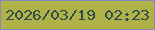 文字の大きさ：5、枠の色：8787bd、背景の色：b0b248、文字の色：2f4d4f 無料ブログパーツのブログ時計