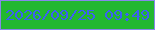 文字の大きさ：1、枠の色：8788ea、背景の色：22b830、文字の色：3c60f3 無料ブログパーツのブログ時計