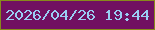 文字の大きさ：3、枠の色：878a1b、背景の色：711061、文字の色：99cdf4 無料ブログパーツのブログ時計