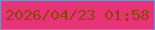 文字の大きさ：4、枠の色：878ac9、背景の色：e83376、文字の色：904309 無料ブログパーツのブログ時計