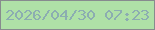 文字の大きさ：3、枠の色：878b8e、背景の色：afe1a7、文字の色：8cadb1 無料ブログパーツのブログ時計