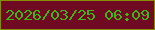 文字の大きさ：2、枠の色：878c04、背景の色：700a23、文字の色：40b512 無料ブログパーツのブログ時計