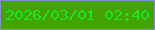 文字の大きさ：1、枠の色：878ece、背景の色：45a204、文字の色：18e62b 無料ブログパーツのブログ時計