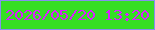 文字の大きさ：1、枠の色：878ef0、背景の色：36de24、文字の色：da21fe 無料ブログパーツのブログ時計