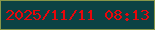文字の大きさ：3、枠の色：879749、背景の色：0c4244、文字の色：e9060b 無料ブログパーツのブログ時計