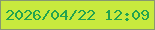 文字の大きさ：3、枠の色：879870、背景の色：c8ea3e、文字の色：22a34f 無料ブログパーツのブログ時計