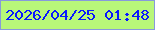 文字の大きさ：5、枠の色：879adb、背景の色：b8f779、文字の色：0918ff 無料ブログパーツのブログ時計