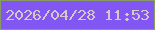 文字の大きさ：1、枠の色：879b62、背景の色：8256f3、文字の色：d5c7cb 無料ブログパーツのブログ時計