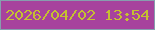 文字の大きさ：5、枠の色：879dae、背景の色：a7429d、文字の色：c5c031 無料ブログパーツのブログ時計