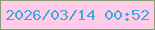 文字の大きさ：2、枠の色：879e72、背景の色：ffcbe8、文字の色：3faad7 無料ブログパーツのブログ時計
