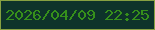 文字の大きさ：3、枠の色：87a041、背景の色：0e332a、文字の色：368f1b 無料ブログパーツのブログ時計
