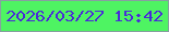 文字の大きさ：5、枠の色：87a0a0、背景の色：4ef462、文字の色：492bd8 無料ブログパーツのブログ時計