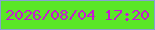 文字の大きさ：5、枠の色：87a1d2、背景の色：5ae627、文字の色：c519d2 無料ブログパーツのブログ時計