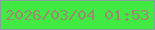 文字の大きさ：2、枠の色：87a29c、背景の色：42e943、文字の色：998a70 無料ブログパーツのブログ時計