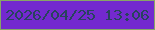 文字の大きさ：4、枠の色：87a666、背景の色：7329cf、文字の色：28435e 無料ブログパーツのブログ時計