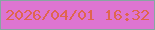 文字の大きさ：2、枠の色：87a6a2、背景の色：dd75d1、文字の色：df654f 無料ブログパーツのブログ時計