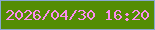 文字の大きさ：1、枠の色：87a8d0、背景の色：548d03、文字の色：fb8df0 無料ブログパーツのブログ時計