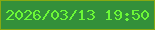 文字の大きさ：5、枠の色：87a912、背景の色：33903a、文字の色：6bf837 無料ブログパーツのブログ時計