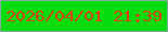 文字の大きさ：2、枠の色：87a9a1、背景の色：02db0d、文字の色：d64219 無料ブログパーツのブログ時計