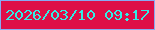 文字の大きさ：2、枠の色：87aaf2、背景の色：de0e47、文字の色：30eee5 無料ブログパーツのブログ時計