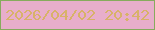 文字の大きさ：3、枠の色：87ab5d、背景の色：e8aecb、文字の色：d8b269 無料ブログパーツのブログ時計