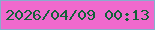 文字の大きさ：4、枠の色：87adcd、背景の色：ef69cd、文字の色：136139 無料ブログパーツのブログ時計