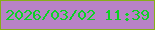 文字の大きさ：4、枠の色：87ae18、背景の色：b882c6、文字の色：0bd224 無料ブログパーツのブログ時計
