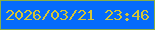 文字の大きさ：3、枠の色：87af47、背景の色：056bfc、文字の色：d4c536 無料ブログパーツのブログ時計