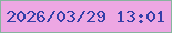 文字の大きさ：1、枠の色：87b49e、背景の色：eda7e3、文字の色：353ea9 無料ブログパーツのブログ時計