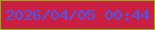 文字の大きさ：5、枠の色：87b50f、背景の色：ca1e43、文字の色：3e5afd 無料ブログパーツのブログ時計
