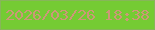 文字の大きさ：1、枠の色：87b659、背景の色：75cb33、文字の色：cc9878 無料ブログパーツのブログ時計