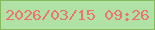 文字の大きさ：2、枠の色：87b95d、背景の色：b0e1a5、文字の色：ee726e 無料ブログパーツのブログ時計