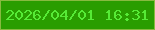 文字の大きさ：2、枠の色：87ba40、背景の色：299d00、文字の色：56ea36 無料ブログパーツのブログ時計