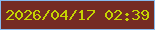 文字の大きさ：5、枠の色：87bbee、背景の色：752c23、文字の色：c5d302 無料ブログパーツのブログ時計