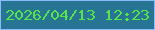 文字の大きさ：4、枠の色：87bbfb、背景の色：287493、文字の色：56e350 無料ブログパーツのブログ時計