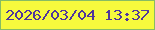 文字の大きさ：1、枠の色：87bc63、背景の色：f6fa3d、文字の色：50369c 無料ブログパーツのブログ時計