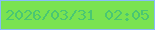文字の大きさ：5、枠の色：87bcfb、背景の色：7ae351、文字の色：4ac772 無料ブログパーツのブログ時計