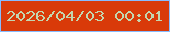 文字の大きさ：5、枠の色：87bcff、背景の色：d93a09、文字の色：c3d6af 無料ブログパーツのブログ時計